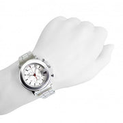 Gucci G Chrono Chronograph White Dial Silver Steel Strap Watch For Men - YA101339