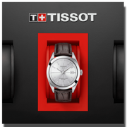 Tissot Gentleman Powermatic 80 Silicium Silver Dial Brown Leather Strap Watch For Men - T127.407.16.031.01