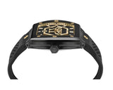 Philipp Plein Hexagon Phantom Black Dial Black Silicone Strap Watch For Men- PWPUA0224