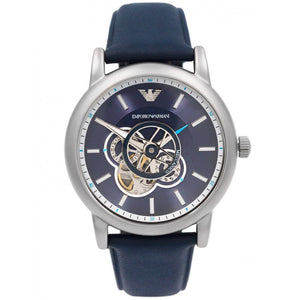 Emporio Armani Luigi Chronograph Blue Dial Blue Leather Strap Watch For Men - AR60011