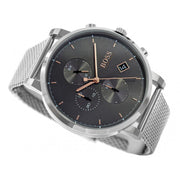 Hugo Boss Integrity Chronorgaph Grey Dial Silver Mesh Bracelet Watch for Men - 1513807