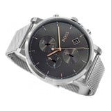 Hugo Boss Integrity Chronorgaph Grey Dial Silver Mesh Bracelet Watch for Men - 1513807