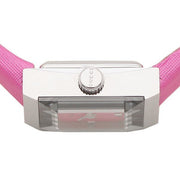 Gucci G-Frame Square Fuchsia Mother of Pearl Dial Fuchsia Leather Strap Watch For Women - YA128533