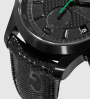 Gucci G Timeless Chronograph Black Dial Black Leather Strap Watch For Men - YA126244