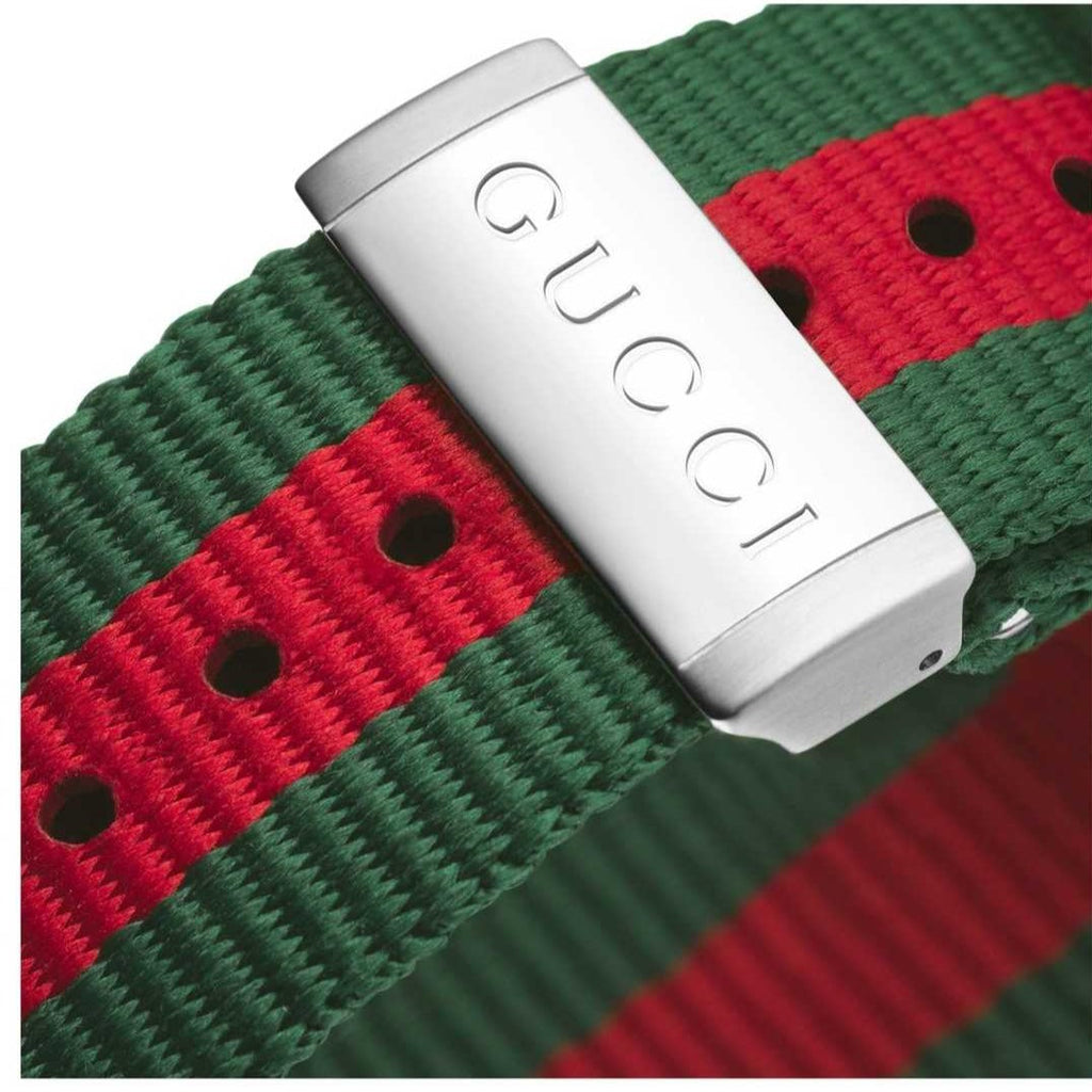 Gucci Dive Black Dial Two Tone NATO Strap Watch For Men - YA136206
