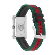 Gucci G-Frame Mother of Pearl Dial Two Tone Nylon Strap Watch For Women - YA147404