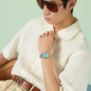 Gucci G Timeless Quartz Turquoise Dial Silver Steel Strap Unisex Watch - YA1265044