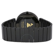 Gucci Interlocking G Quartz Gold Dial Black Steel Strap Watch For Women - YA133314