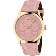 Gucci G Timeless Quartz Lilac Dial Lilac Leather Strap Watch For Women - YA1264098