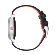Gucci G Timeless Quartz White Red Blue Dial Multicolored NATO Strap Watch For Men - YA1264059