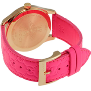 Gucci G Timeless Quartz Pink Dial Pink Leather Strap Watch For Women - YA1264115