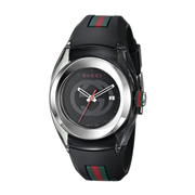 Gucci Sync Quartz Black Dial Black Rubber Strap Watch For Men - YA137301