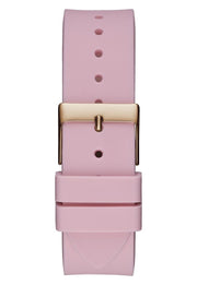 Guess Sparkling Diamonds Pink Dial Pink Rubber Strap Watch for Women - W0032L9