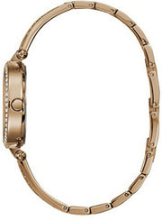 Guess Muse Quartz Silver Dial Rose Gold Steel Strap Watch For Women - W1008L3