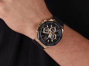Guess Momentum Black Dial Black Rubber Strap Watch for Men - GW0263G1