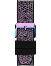 Guess Multifunction Analog Purple Dial Black Rubber Strap Watch For Women - GW0620L4