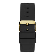 Guess Zeus Multifunction Crystals Black Dial Black Silicone Strap Watch For Men - GW0208G4