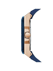 Guess Legacy Blue Dial Blue Silicone Strap Watch For Men - W1049G2