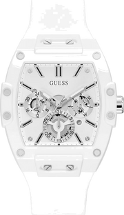 Guess Phoenix Multifunction White Dial White Rubber Strap Watch for Men - GW0203G2