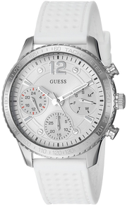 Guess Marina Quartz White Dial White Rubber Strap Watch For Women - W1025L1