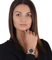 Guess Venus Diamonds Black Dial Black Rubber Strap Watch for Women - GW0118L2