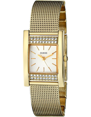 Guess Nouveau Diamonds Gold Dial Gold Mesh Bracelet Watch for Women - W0127L2