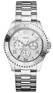 Guess BFF Multifunction Silver Dial Silver Steel Strap Watch for Women - W0231L1