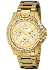 Guess Mini Phantom Diamonds Gold Dial Gold Steel Strap Watch for Women - W0235L5