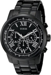 Guess Horizon Chronograph Black Dial Black Steel Strap Watch For Men - W0379G2