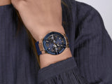 Guess Jet Setter Analog Quartz Blue Dial Blue Rubber Strap Watch For Women - W0571L1