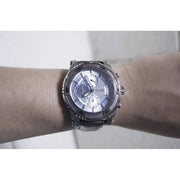 Guess Pinnacle Chronograph Quartz Blue Dial Brown Leather Strap Watch For Men - W0673G1