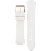 Guess Confetti Crystal Rose Gold Dial White Silicone Strap Watch For Women - W1098L5