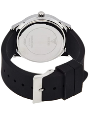 Guess G-Twist Quartz Black Dial Black Silicone Strap Watch For Men  - W0911L8