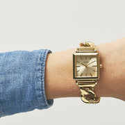 Guess Vanity Gold Dial Gold Steel Strap Watch for Women - W1029L2