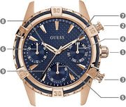 Guess Analog Quartz Blue Dial Blue Rubber Strap Watch For Women - W0562L3