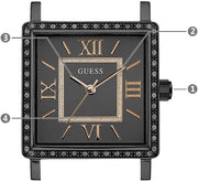 Guess Highline Black Dial Black Mesh Bracelet Watch for Women - W0826L4