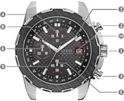 Guess Octane Chronograph Black Dial Two Tone Steel Strap Watch for Men - W1046G1
