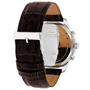 Guess Horizon Chronograph Analog Blue Dial Brown Leather Strap Watch For Men - W0380G6