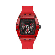 Guess Phoenix Multifunction Black Dial Red Rubber Strap Watch for Men - GW0203G5