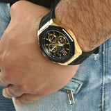 Guess Momentum Black Dial Black Rubber Strap Watch for Men - GW0263G1