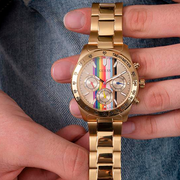 Guess Eclipse Multifunction Gold Dial Gold Steel Strap Watch for Women - GW0433L1