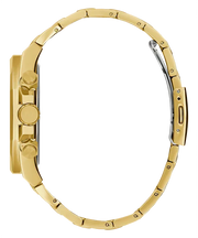 Guess Empire Quartz Black Dial Gold Steel Strap Watch For Men - GW0489G2