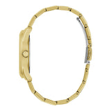 Guess Cubed Analog Gold Dial Gold Steel Strap Watch For Women - GW0606L2