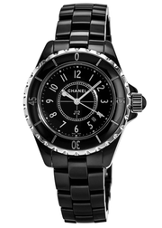 Chanel J12 Quartz Ceramic Black Dial Black Steel Strap Watch for Women - J12 H0682
