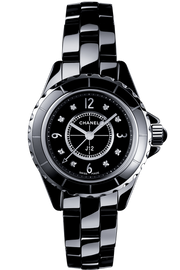 Chanel J12 Diamonds Black Dial Black Steel Strap Watch for Women - J12 H2569
