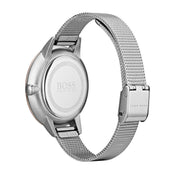 Hugo Boss Symphony Brown Dial Silver Mesh Bracelet Watch for Women - 1502423