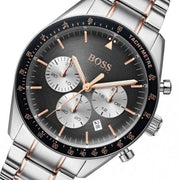 Hugo Boss Trophy Chronograph Grey Dial Two Tone Steel Strap Watch for Men - 1513634