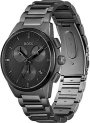 Hugo Boss Classic Chronograph Grey Dial Grey Steel Strap Watch for Men - 1513364