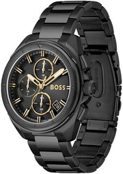 Hugo Boss Driver Chronograph Black Dial Black Steel Strap Watch for Men - 1513277
