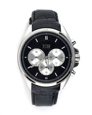 Hugo Boss Driver Chronograph Black Dial Black Leather Strap Watch for Men - 1512879
